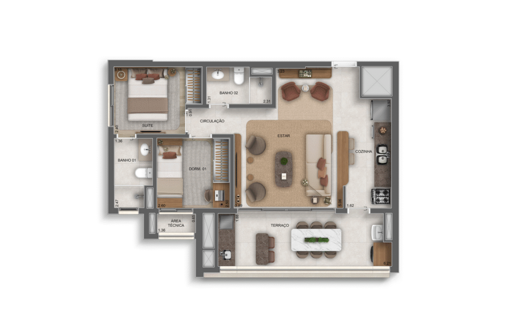 Apartamento 69m² - 2 dorms (1 Suíte) - Opção Ampliada - Vértice Butantã Residences